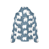 polar bear mother her child pattern Women's Padded Hooded Jacket