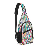 Colorful zebra skin pattern All Over Print Chest Bag