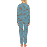Sea otters pattern Women's All Over Print Pajama Set