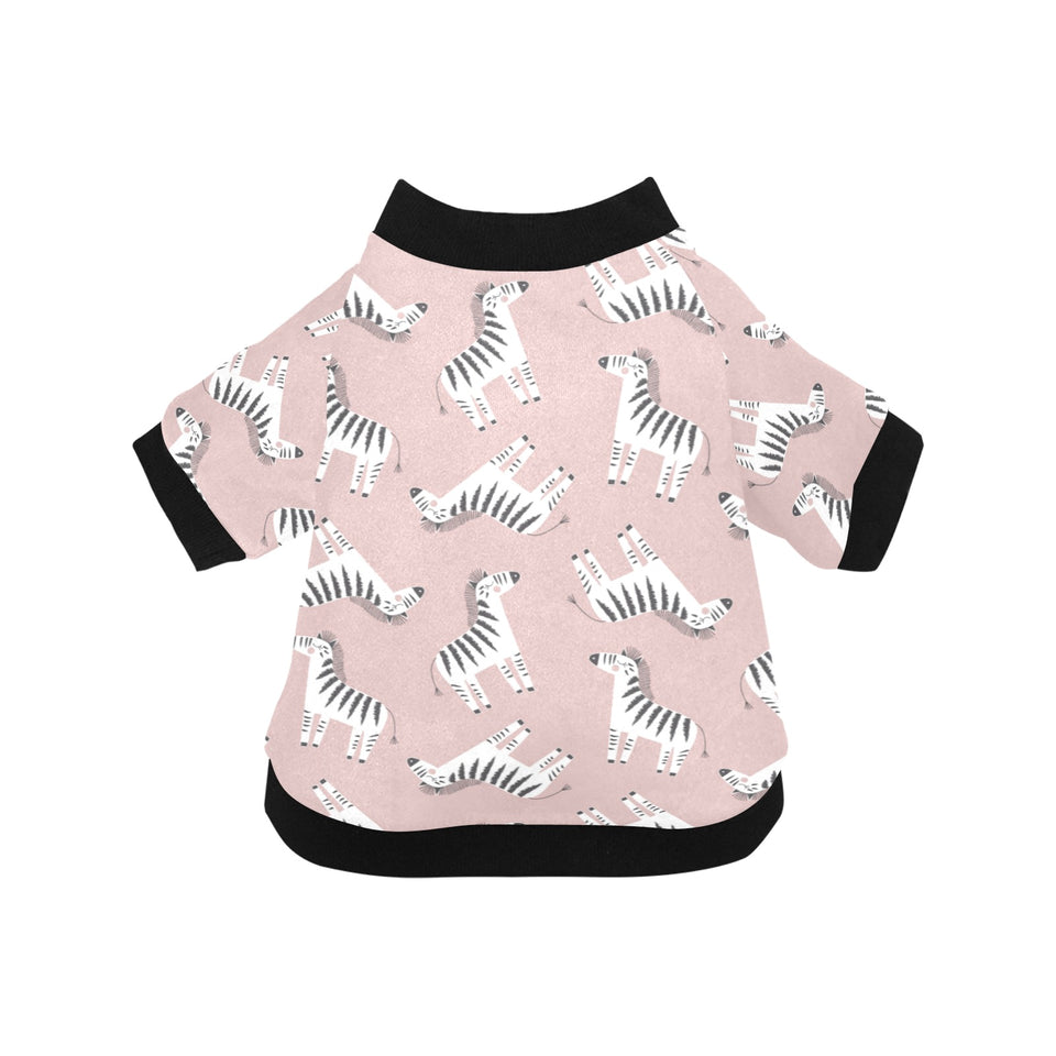 Cute zebra pattern All Over Print Pet Dog Round Neck Fuzzy Shirt