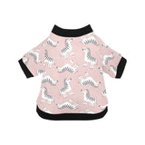 Cute zebra pattern All Over Print Pet Dog Round Neck Fuzzy Shirt