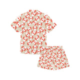 Canada Pattern Print Design 01 Kids' Boys' Girls' V-Neck Short Pajama Set