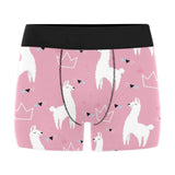 Llama Alpaca pink background Men's All Over Print Boxer Briefs Men's Underwear