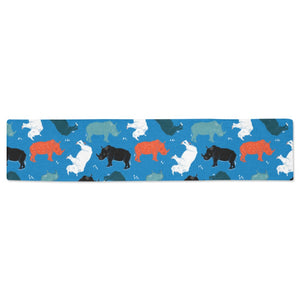 Colorful rhino pattern Table Runner
