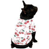 Hand drawn cherry pattern All Over Print Pet Dog Round Neck Fuzzy Shirt