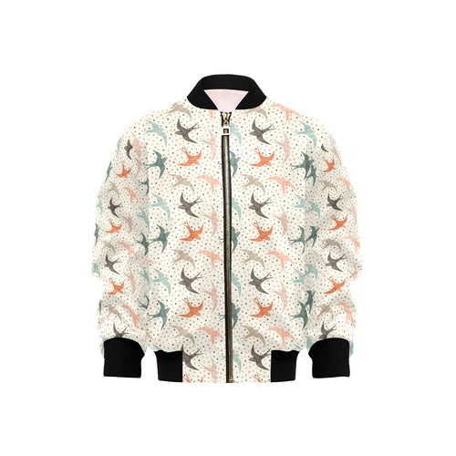 Swallow Pattern Print Design 02 Kids' Boys' Girls' Bomber Jacket