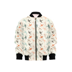 Swallow Pattern Print Design 02 Kids' Boys' Girls' Bomber Jacket