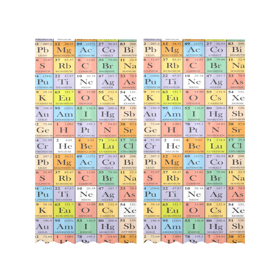 Chemistry Periodic Table Pattern Print Design 01 Gauze Curtain