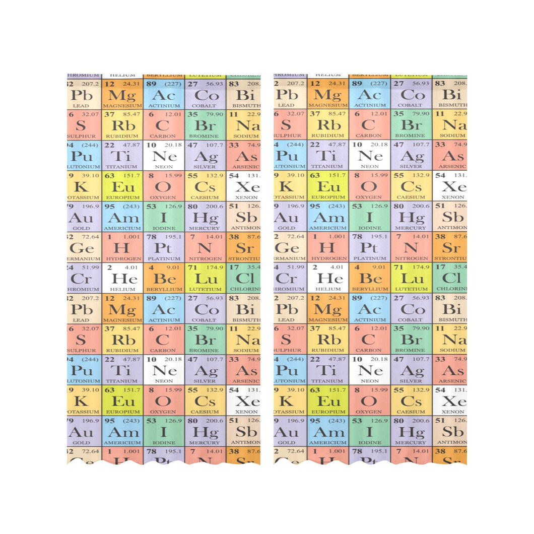 Chemistry Periodic Table Pattern Print Design 01 Gauze Curtain