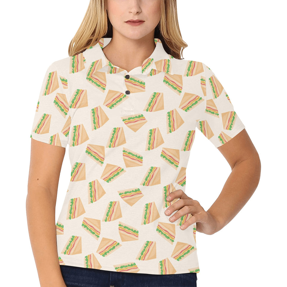 Sandwich Pattern Print Design 01 Women's All Over Print Polo Shirt