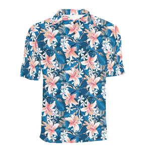 Hibiscus Pattern Print Design 02 Men's All Over Print Polo Shirt