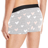 Heart pattern gray background Men's All Over Print Boxer Briefs Men's Underwear