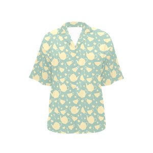 Tea pots Pattern Print Design 02 Women's All Over Print Hawaiian Shirt
