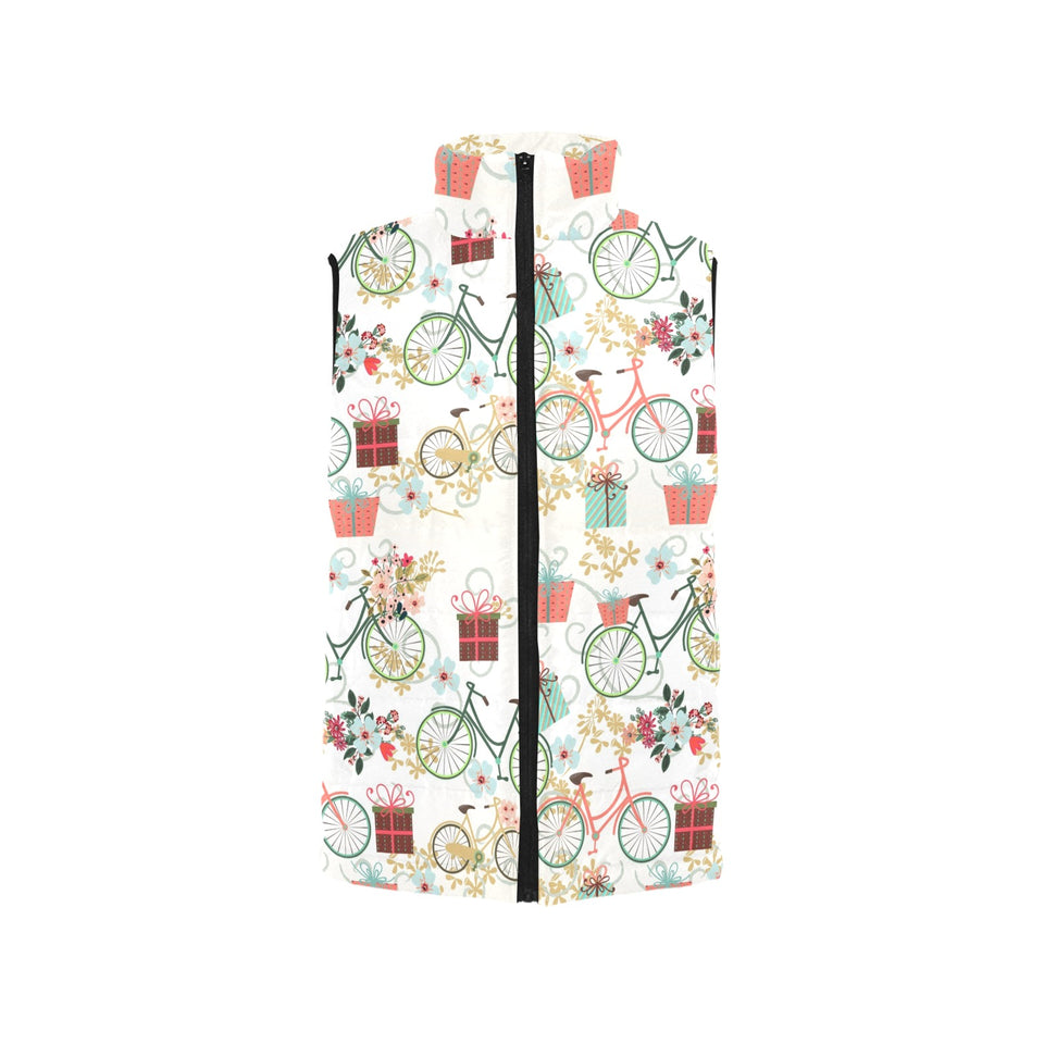 Bicycle Pattern Print Design 05 Men's Padded Vest