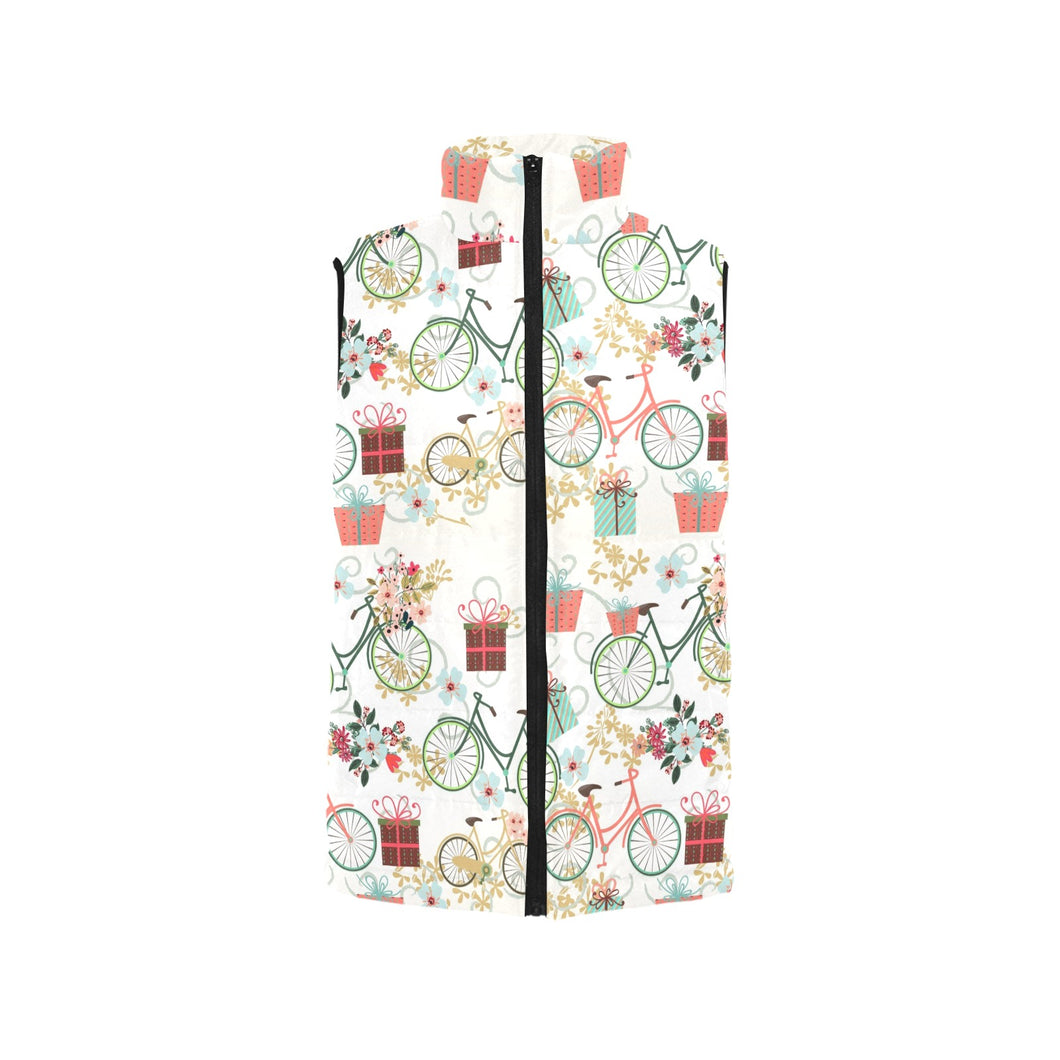 Bicycle Pattern Print Design 05 Men's Padded Vest