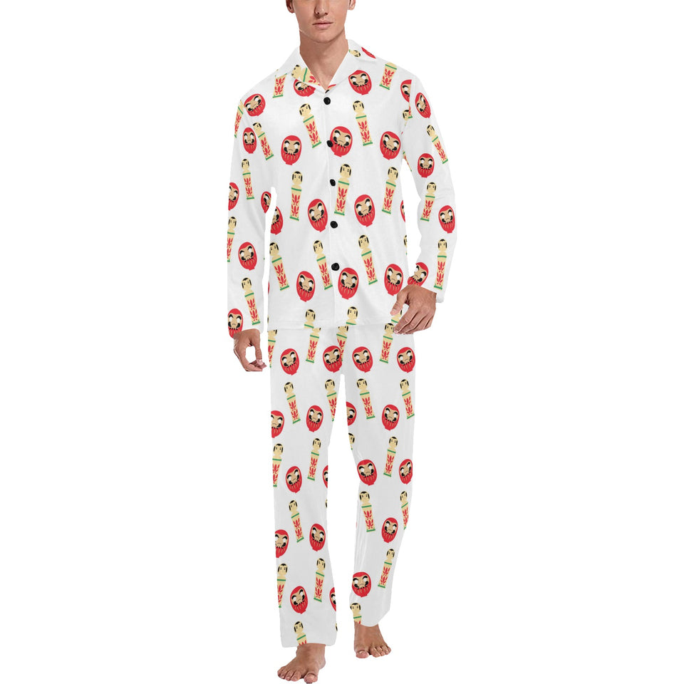 Daruma japanese wooden doll Men's Long Pajama Set