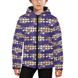 Beautiful japanese fan pattern Kids' Boys' Girls' Padded Hooded Jacket