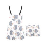 Hedgehog Pattern Print Design 04 Chest Sexy Pleated Two Piece Swim Dress