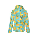 Banana Palm Leaves pattern background Women's Padded Hooded Jacket