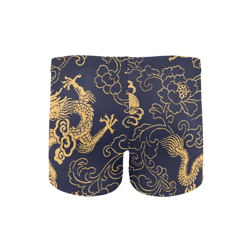 Gold dragon pattern Men's Swimming Trunks