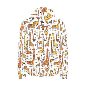 Giraffe Pattern Print Design 04 Men's Padded Hooded Jacket