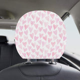 Watercolor pink heart pattern Car Headrest Cover