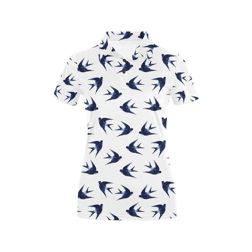 Swallow Pattern Print Design 03 Women's All Over Print Polo Shirt