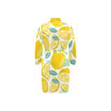lemon design pattern Men's Long Sleeve Belted Night Robe