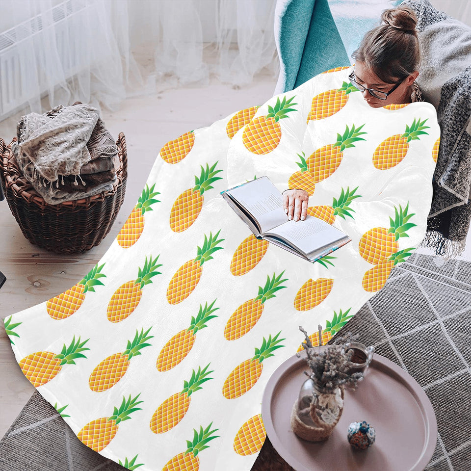 Pineapples pattern Blanket Robe with Sleeves
