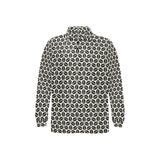 Coffee bean abstract modern pattern Men's Long Sleeve Polo Shirt