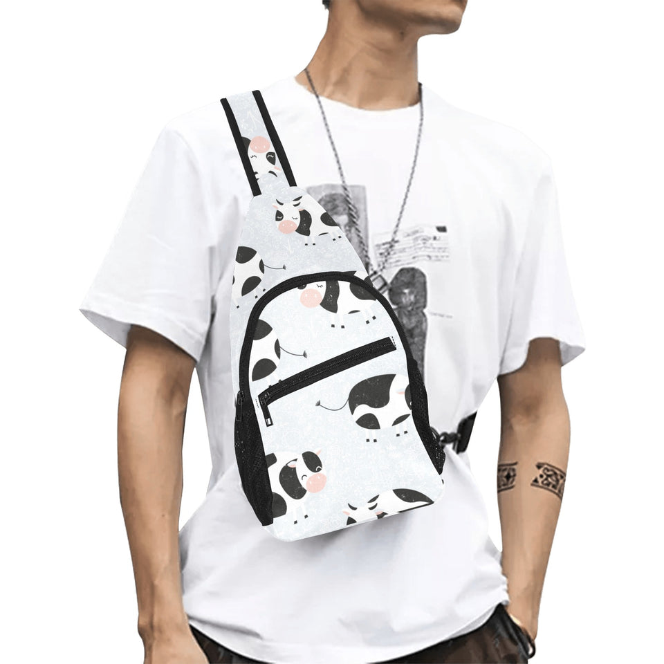 Cute cows pattern All Over Print Chest Bag