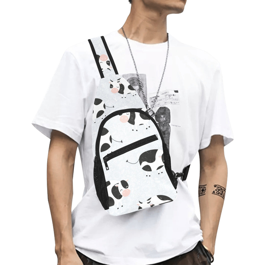 Cute cows pattern All Over Print Chest Bag