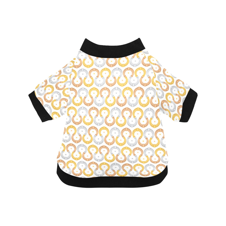 Horseshoes Pattern Print Design 03 All Over Print Pet Dog Round Neck Fuzzy Shirt