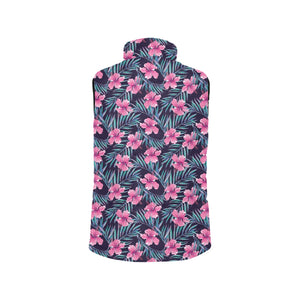 Hibiscus Pattern Print Design 05 Men's Padded Vest
