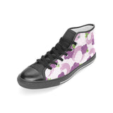 Cute Grape pattern Women's High Top Canvas Shoes Black
