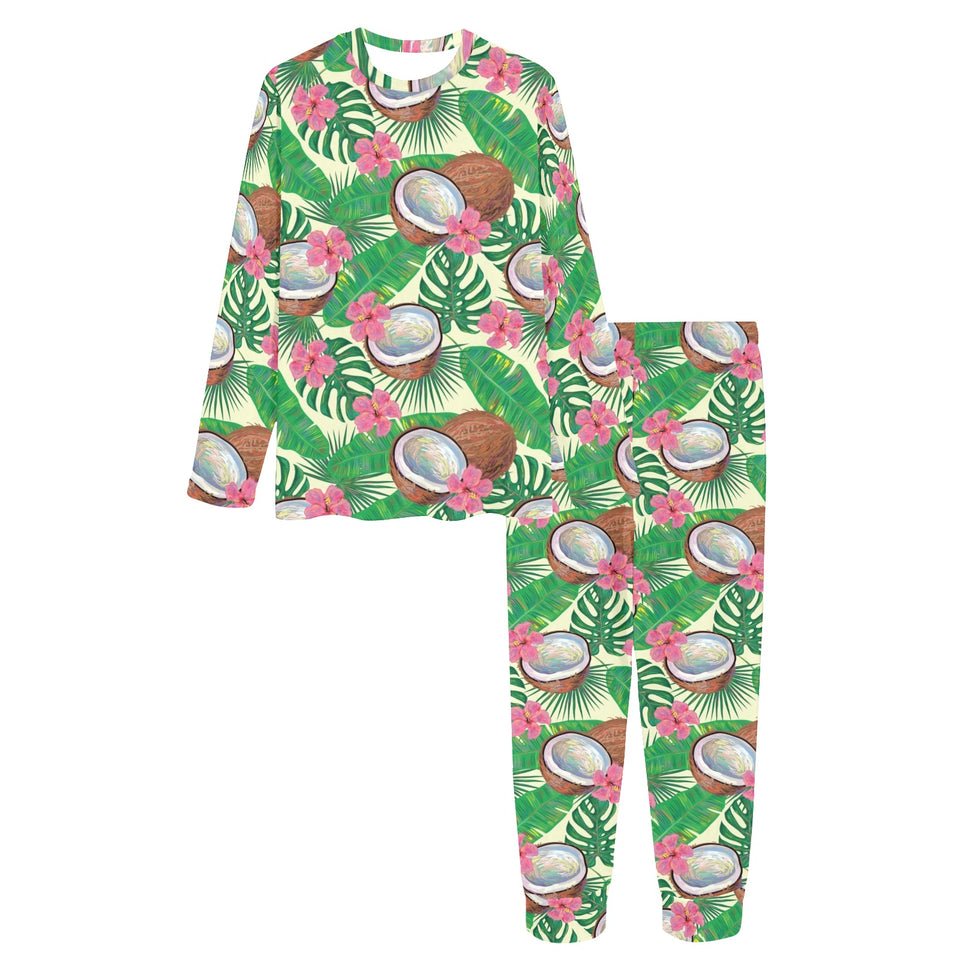 Coconut Pattern Print Design 01 Women's All Over Print Pajama Set