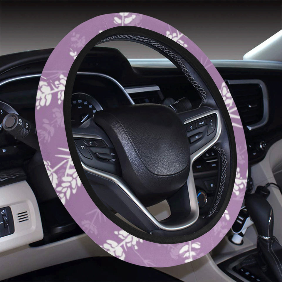 Lavender flowers purple pattern Car Steering Wheel Cover