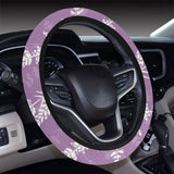 Lavender flowers purple pattern Car Steering Wheel Cover