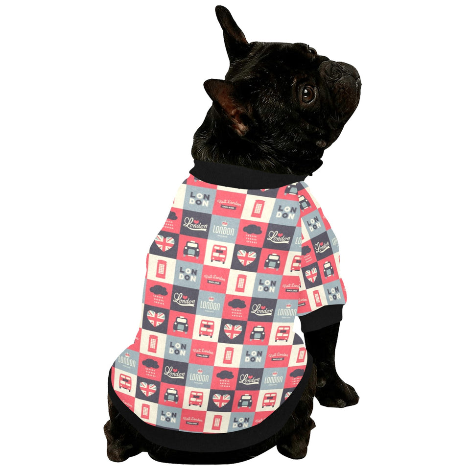 British Pattern Print Design 05 All Over Print Pet Dog Round Neck Fuzzy Shirt