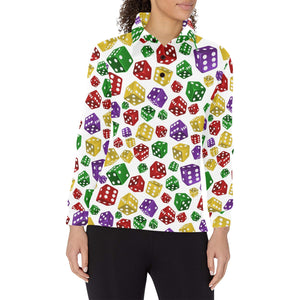 Dice Pattern Print Design 03 Women's Long Sleeve Polo Shirt