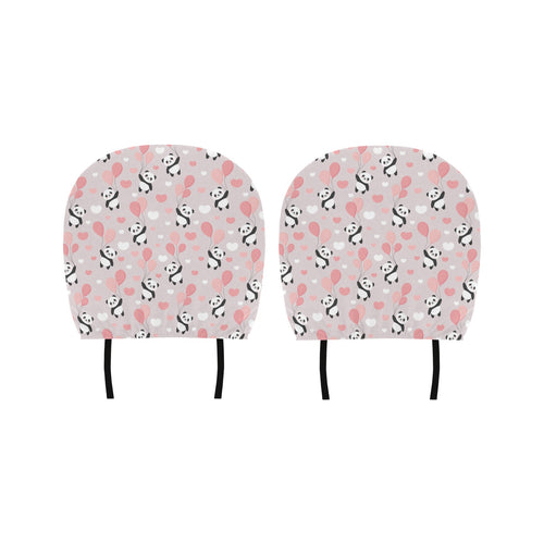 Cute panda ballon heart pattern Car Headrest Cover