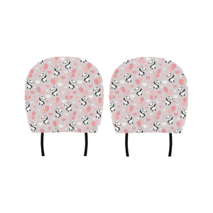 Cute panda ballon heart pattern Car Headrest Cover