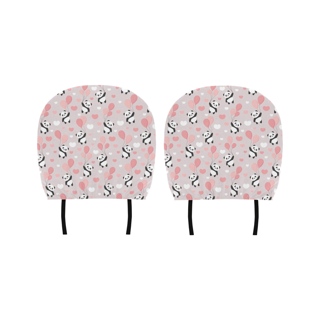 Cute panda ballon heart pattern Car Headrest Cover