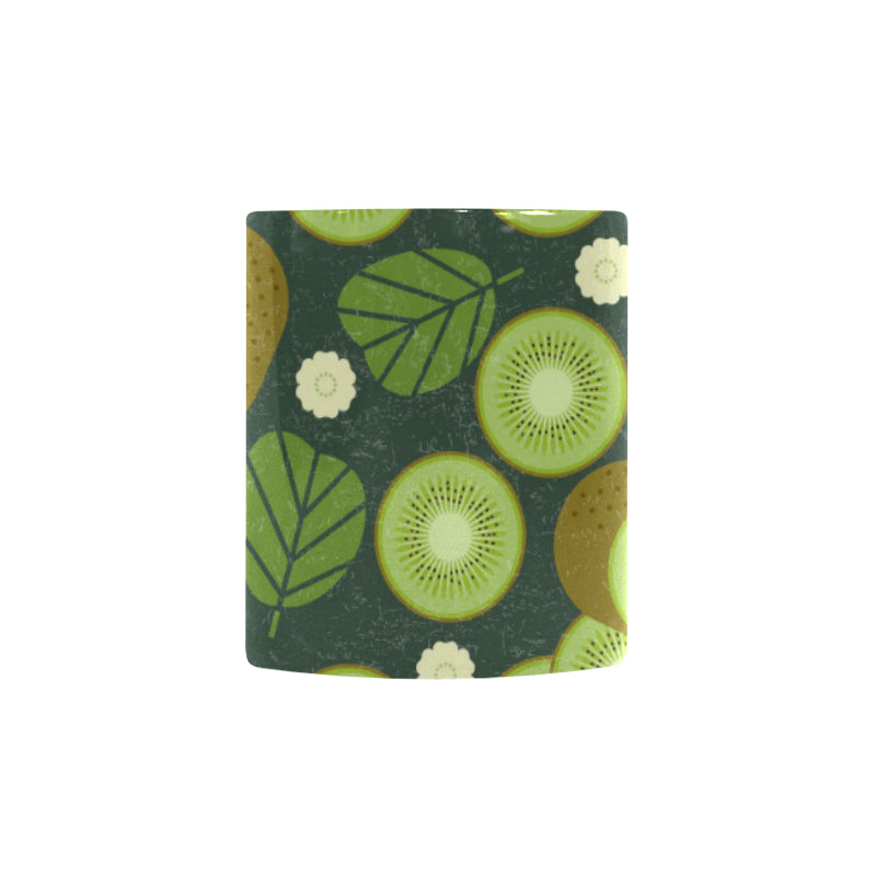 Whole sliced kiwi leave and flower Morphing Mug Heat Changing Mug