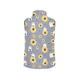 Cute hamster sunflower pattern background Women's Padded Vest