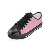 Sweet candy pink background Kids' Boys' Girls' Low Top Canvas Shoes Black