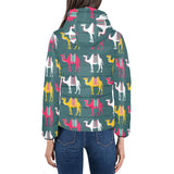 Camel pattern Women's Padded Hooded Jacket