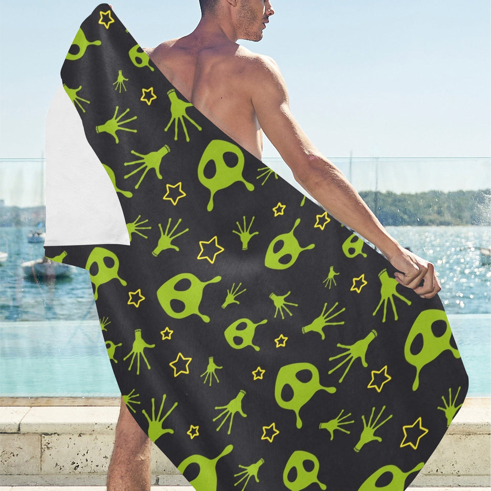Alien Pattern Print Design 02 Beach Towel