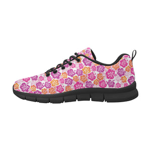Hibiscus Pattern Print Design 01 Men's Breathable Sneakers ( Model 055)