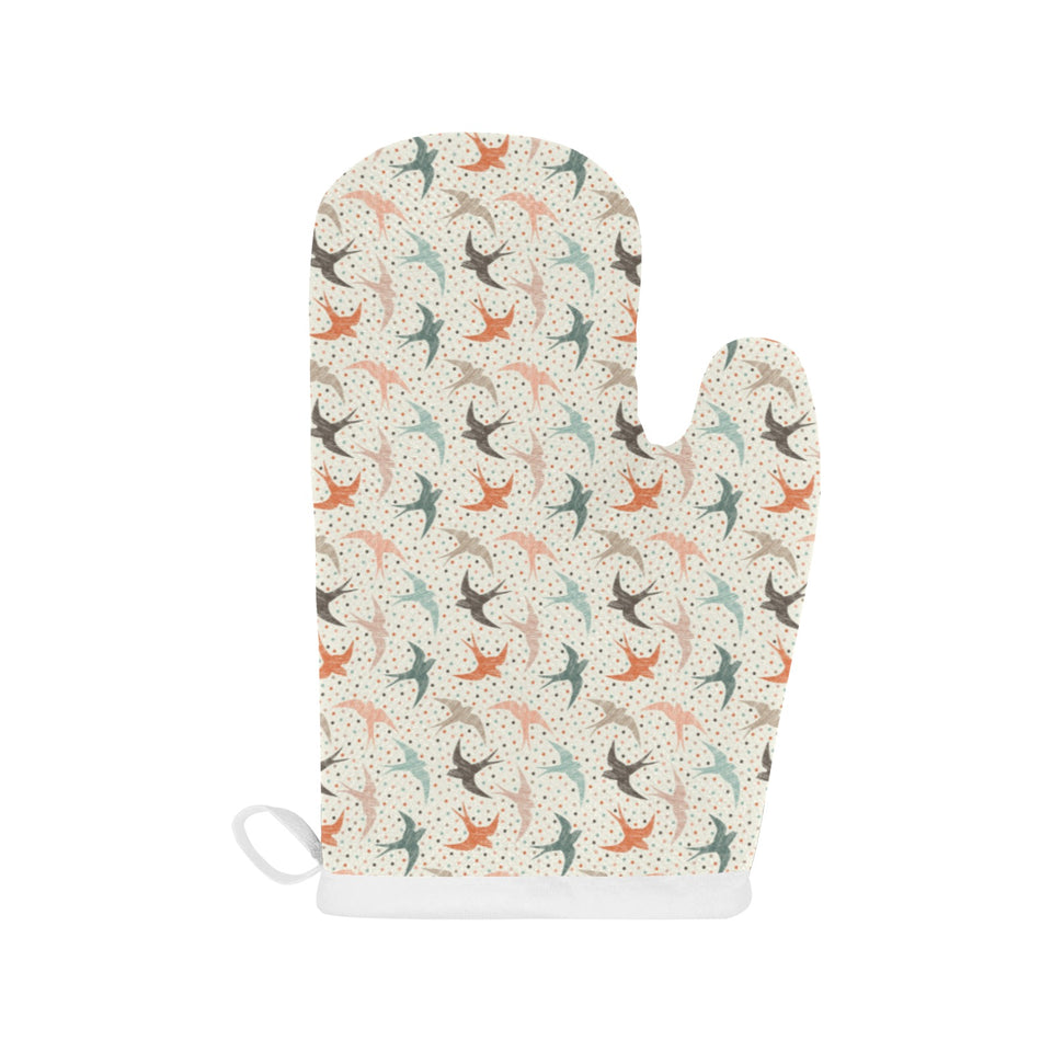 Swallow Pattern Print Design 02 Heat Resistant Oven Mitts